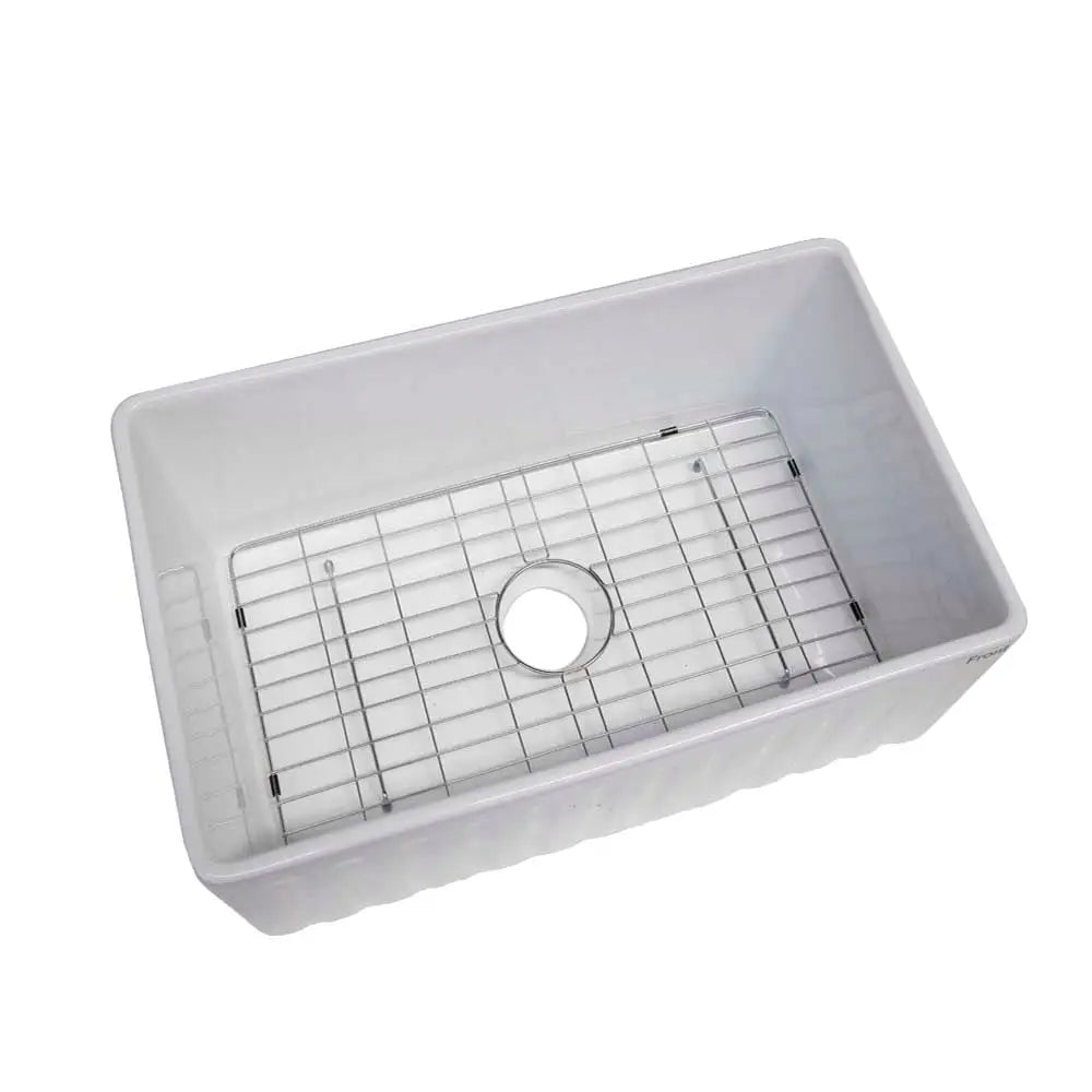 Belford 76 Fluted Farmhouse Kitchen Sink Single Bowl - Sinks
