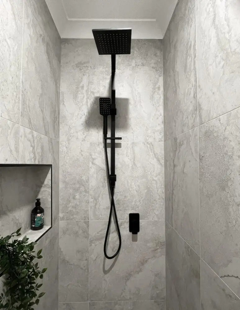 Clearance - VIVA Square Twin Shower Top Inlet Matte Black - 4 Star Water Efficiency - Showers