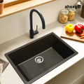 CLIO Jet Black Granite 750x450 Large Kitchen & Laundry Sink - Sinks