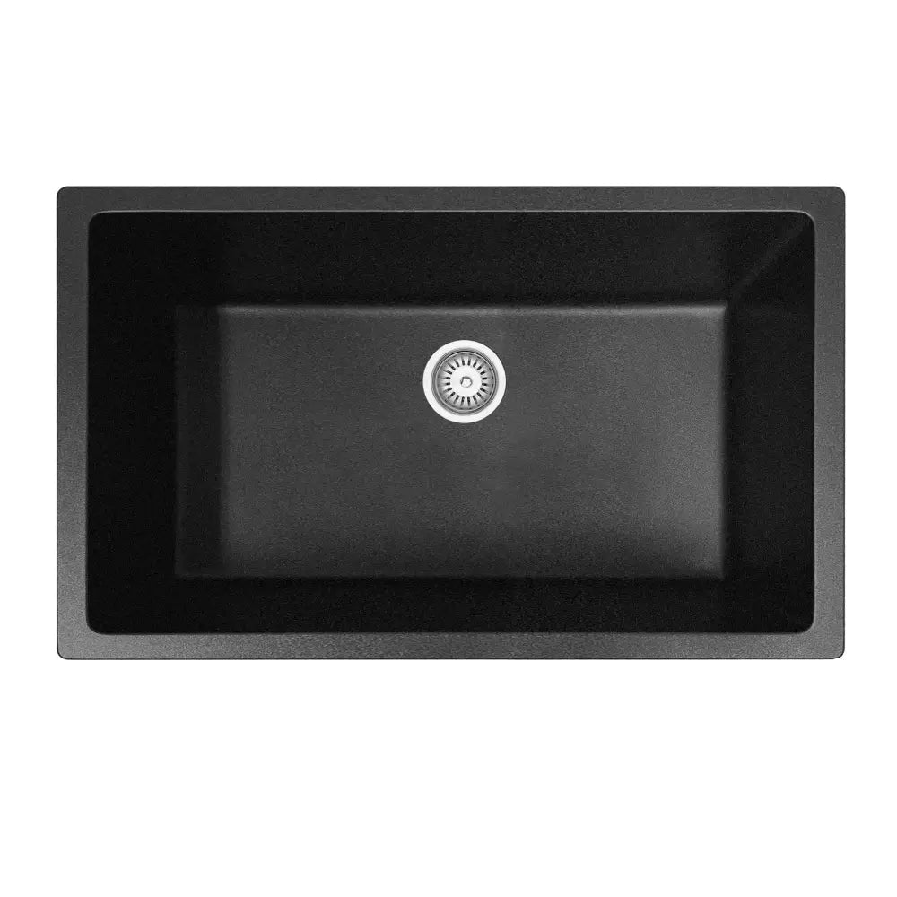 CLIO Jet Black Granite 750x450 Large Kitchen & Laundry Sink - Sinks