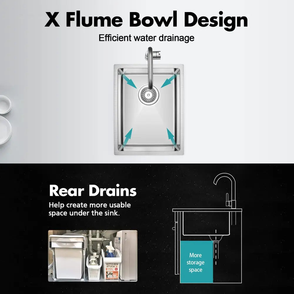 ULTIMO 1.5mm 340W x 450D Single Bowl Square Sink - SSD3445 - Sinks